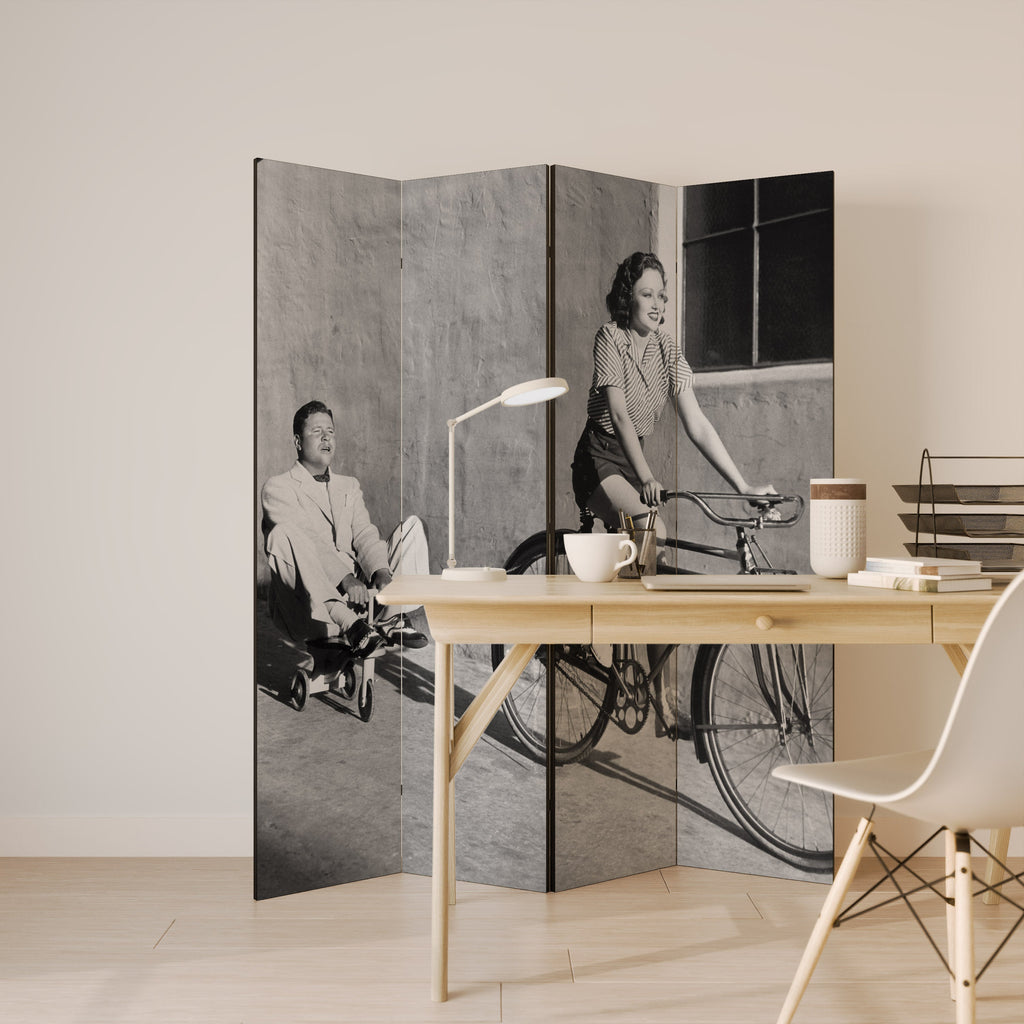 HAPPY JOURNEY Biombo Decorativo de 4 Painéis