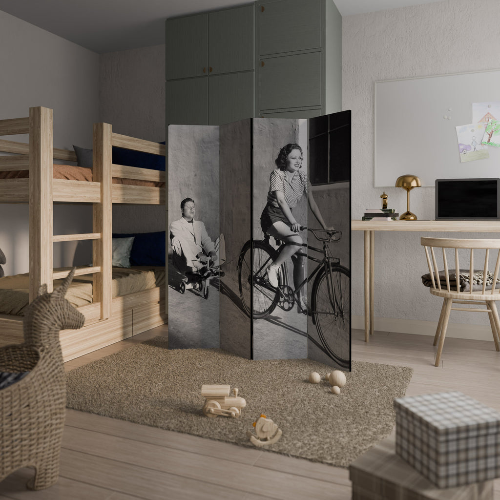 HAPPY JOURNEY Biombo Decorativo de 4 Painéis