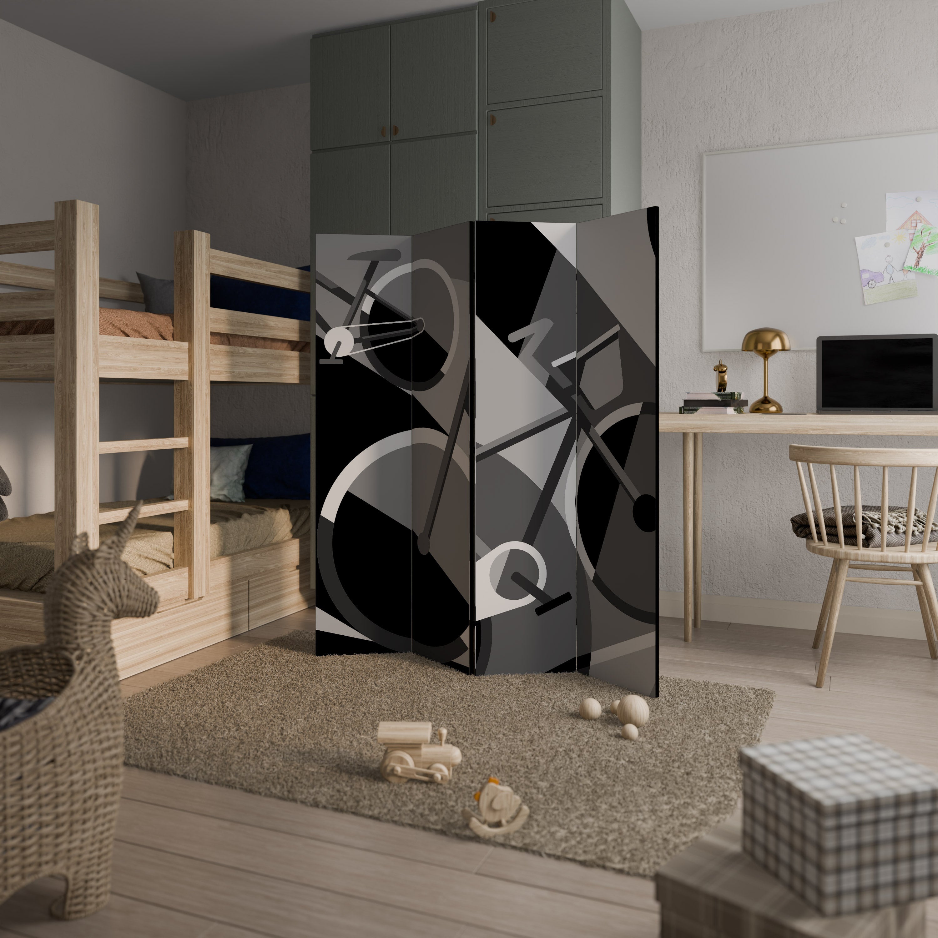 BIKE ENERGY Biombo Decorativo de 4 Painéis