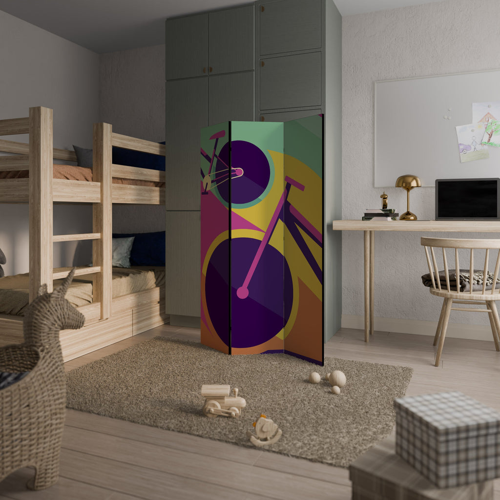 BIKE DREAMS Biombo Decorativo de 3 Painéis