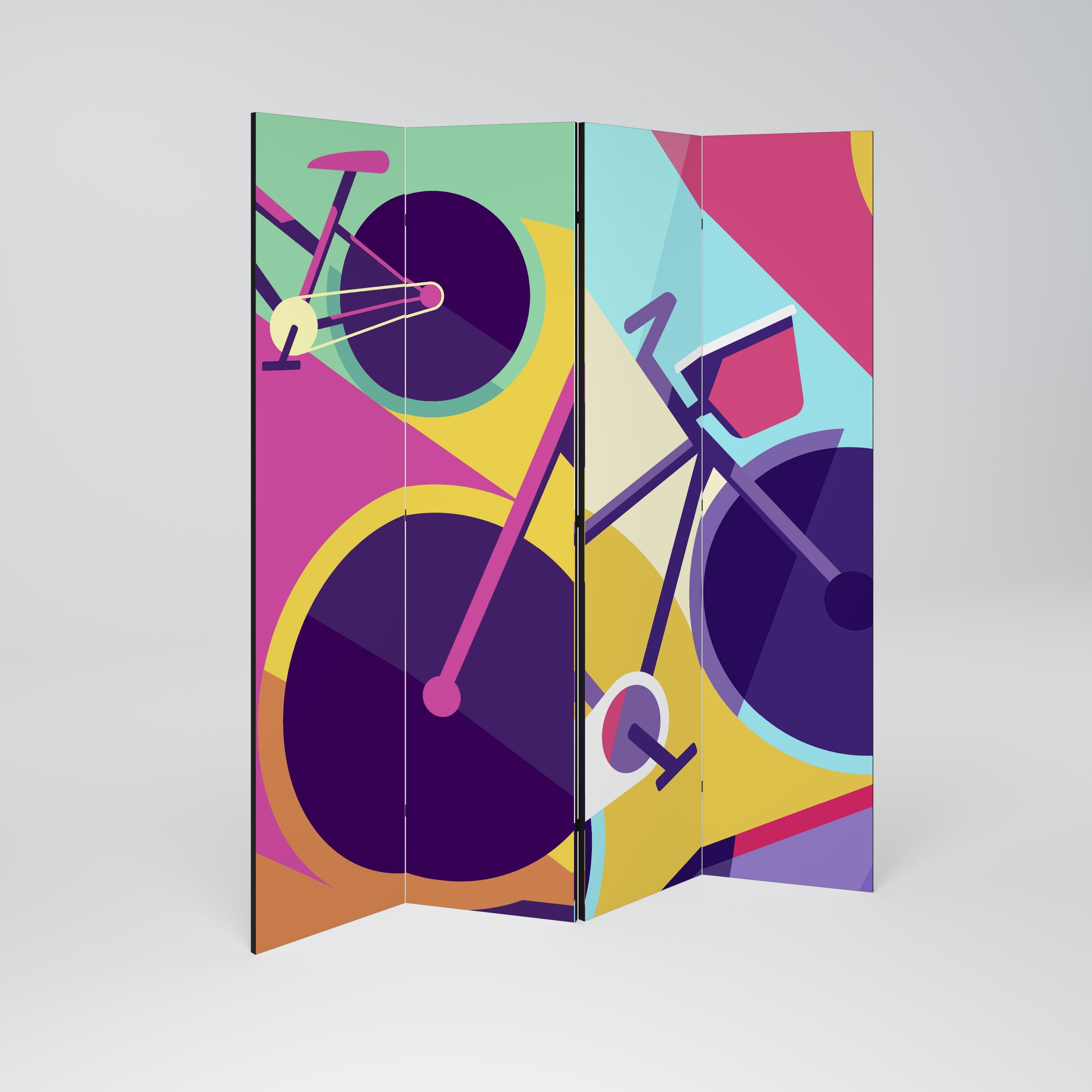 BIKE DREAMS Biombo Decorativo de 4 Painéis