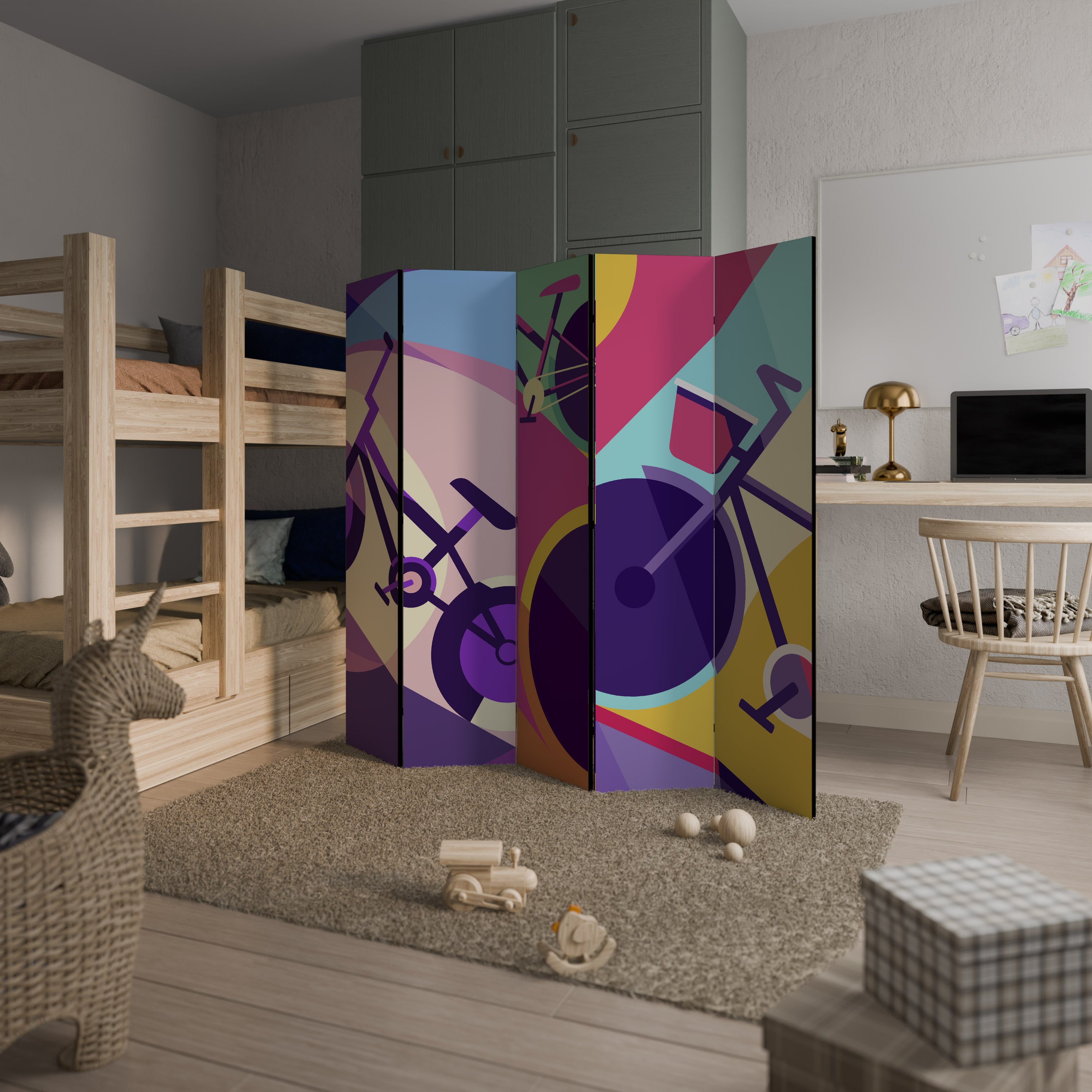 BIKE DREAMS Biombo de 5 Painéis