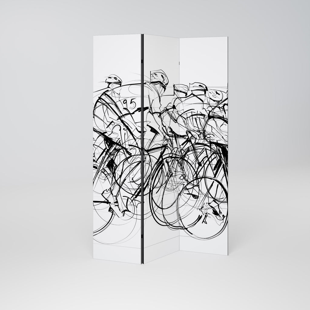CYCLING COMPETITION Biombo Decorativo de 3 Painéis