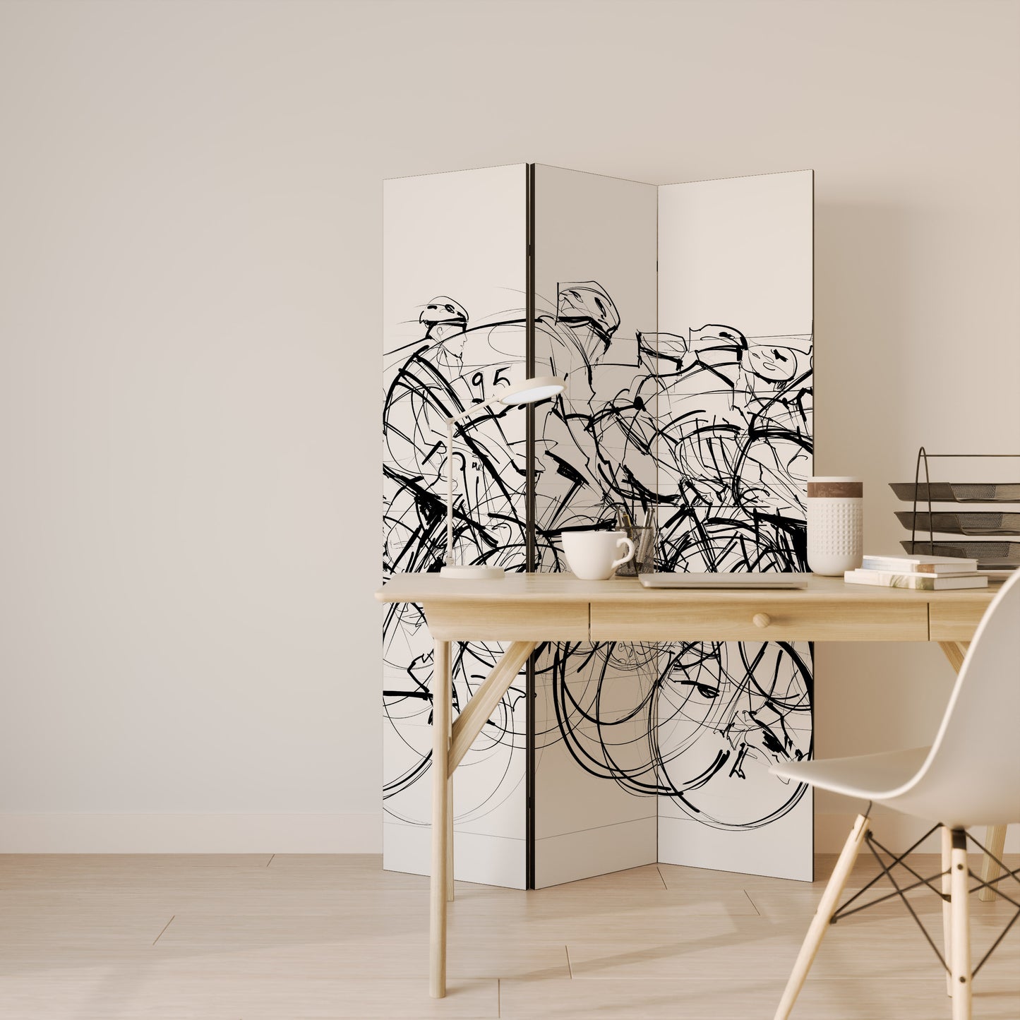 CYCLING COMPETITION 3-Panel Room Divider