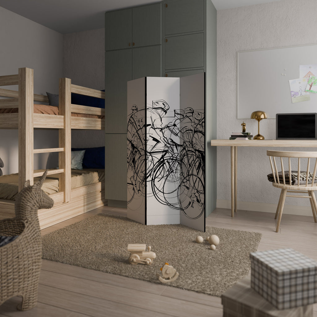 CYCLING COMPETITION Biombo Decorativo de 3 Painéis