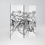 CYCLING COMPETITION Biombo Decorativo de 4 Painéis