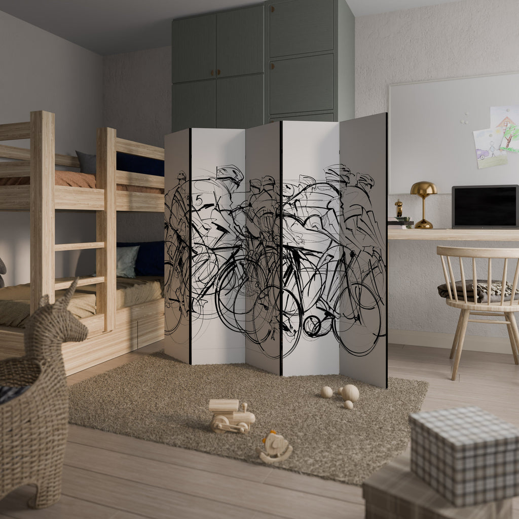 CYCLING COMPETITION Biombo Decorativo de 5 Painéis