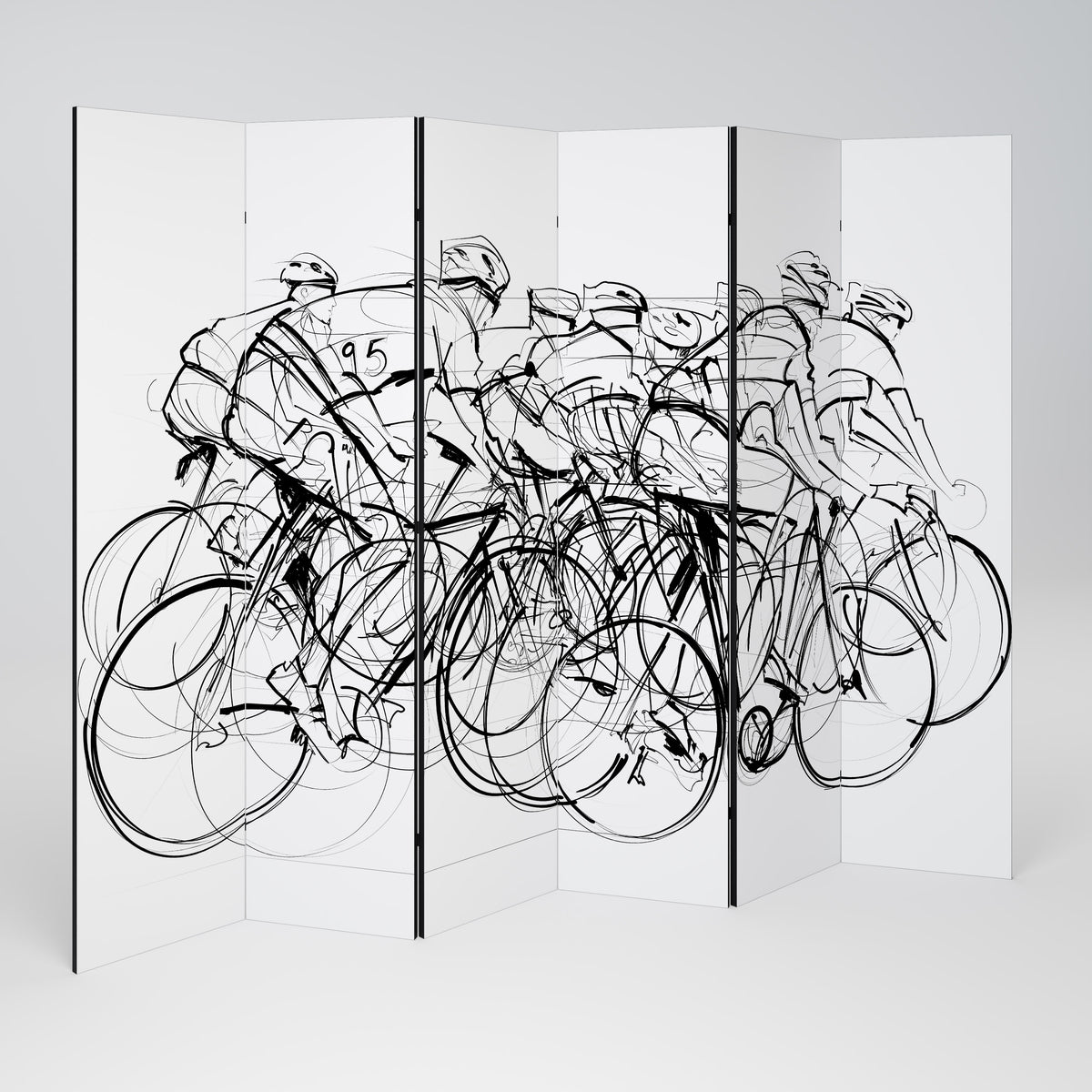 CYCLING COMPETITION Biombo de 6 Painéis