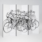 CYCLING COMPETITION Decorative 6-Panel Room Divider
