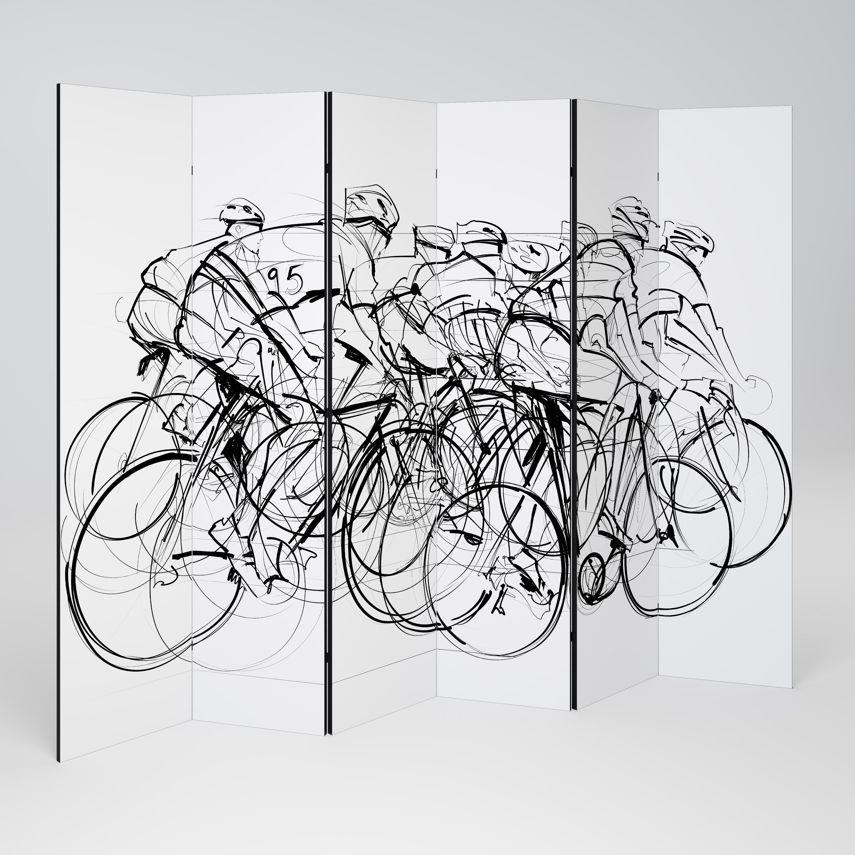 CYCLING COMPETITION Biombo de 6 Painéis