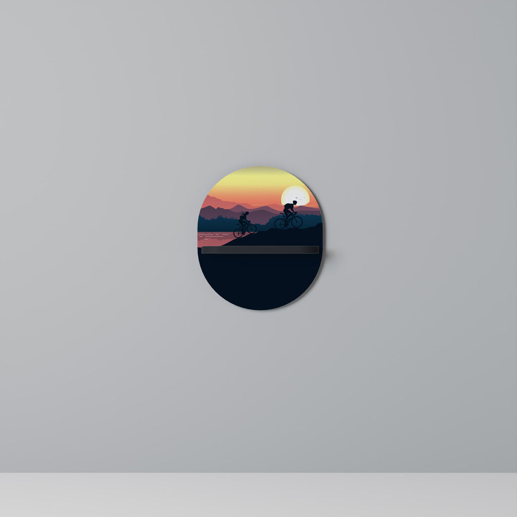 CYCLING HORIZON Prateleira Oval Decorativa em Acabamento Preto