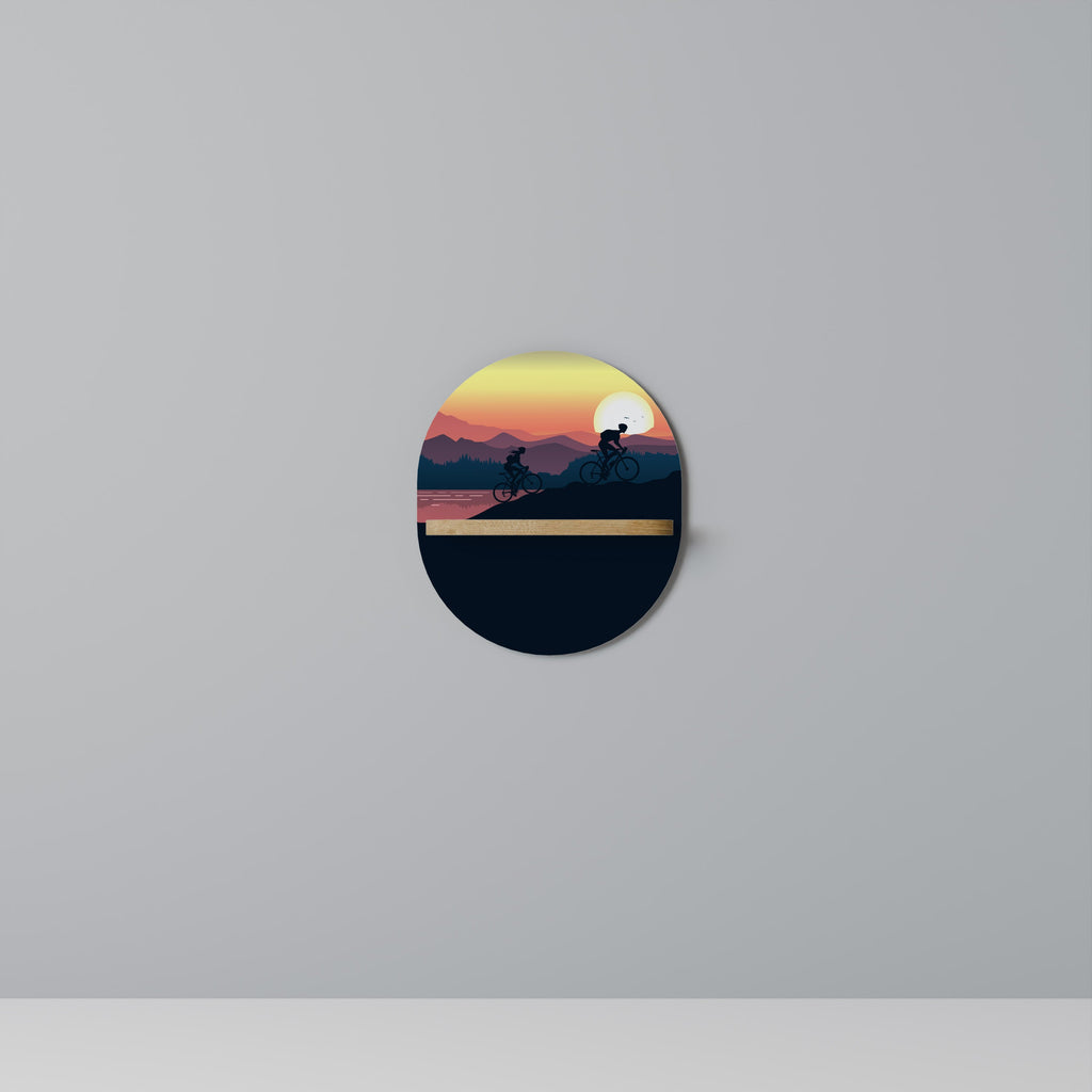 CYCLING HORIZON Prateleira Oval Decorativa em Efeito Carvalho