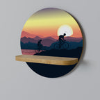 CYCLING HORIZON Prateleira Redonda Decorativa em Efeito Carvalho