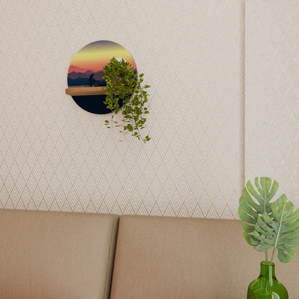 CYCLING HORIZON Prateleira Redonda Decorativa em Efeito Carvalho