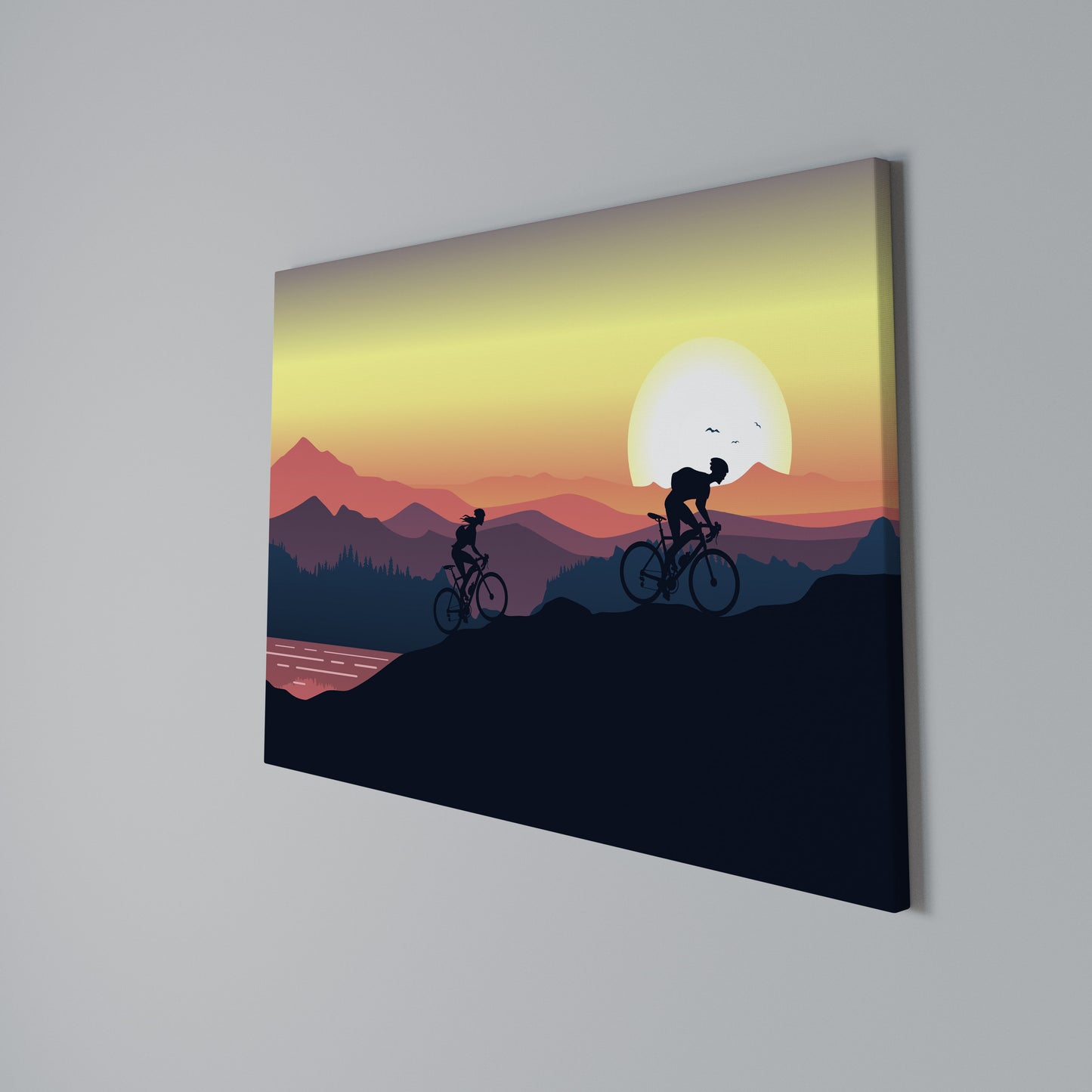 CYCLING HORIZON Horizontal Canvas Print