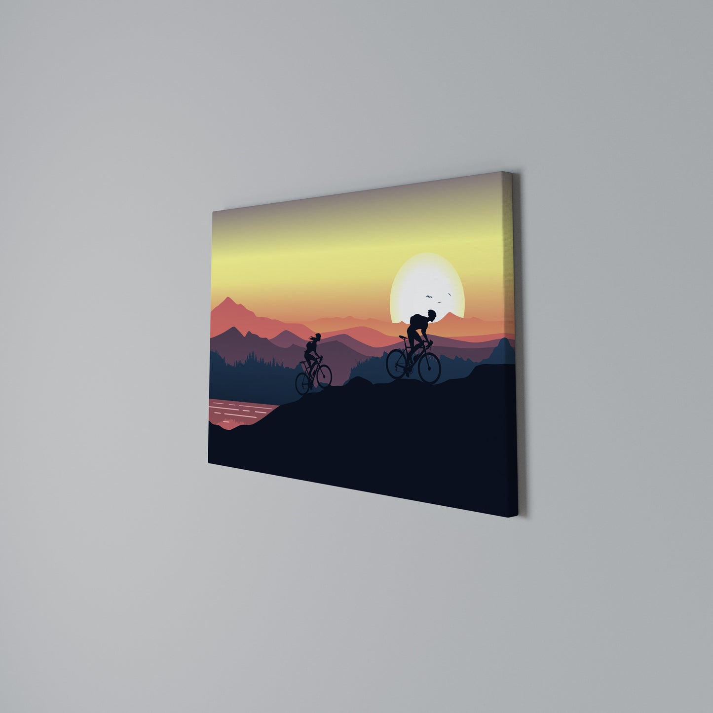CYCLING HORIZON Horizontal Canvas Print