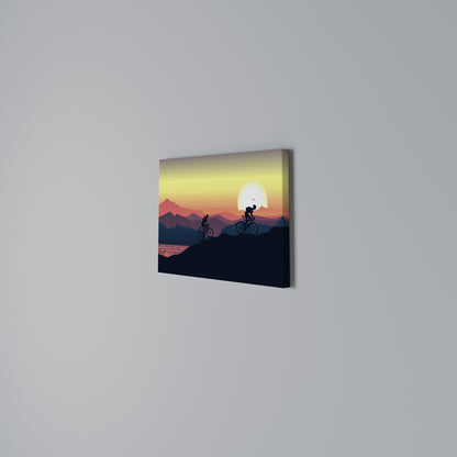 CYCLING HORIZON Horizontal Canvas Print