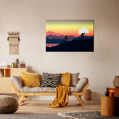 CYCLING HORIZON Horizontal Canvas Print