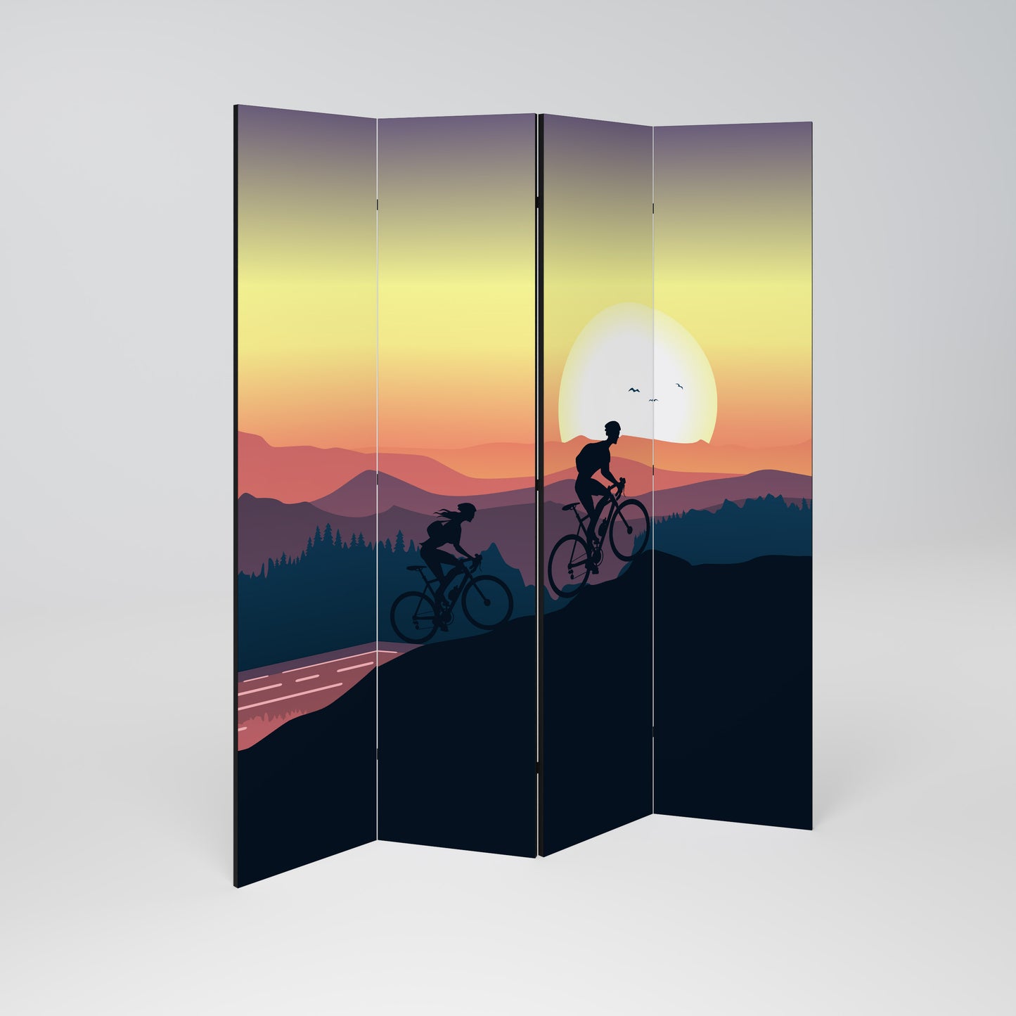 CYCLING HORIZON Biombo de 4 Painéis