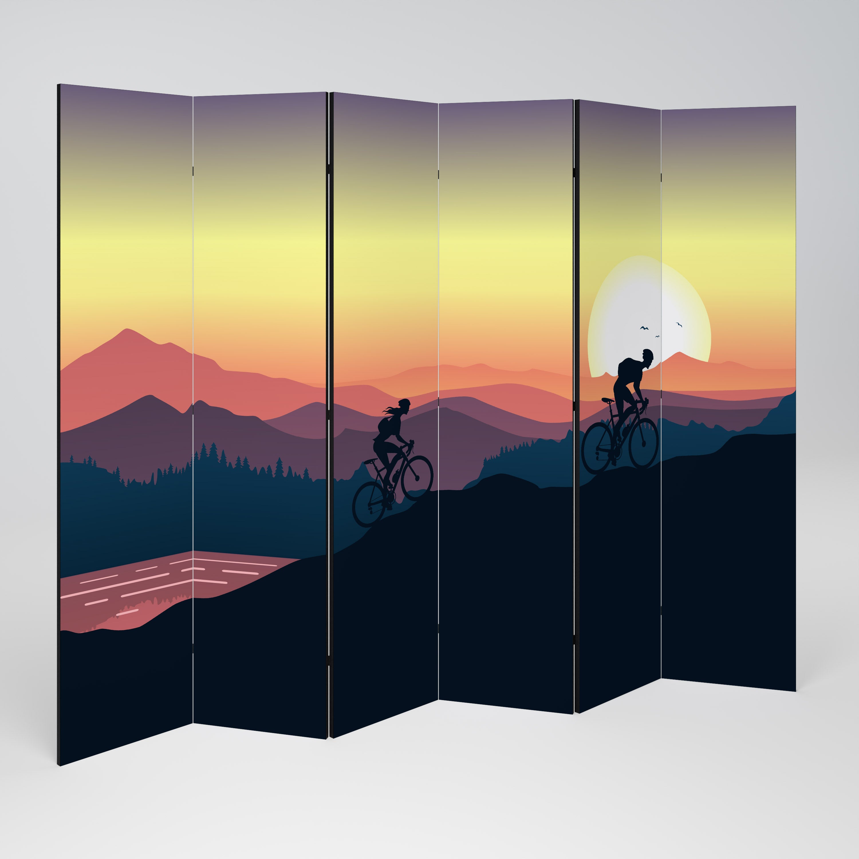 CYCLING HORIZON Biombo de 6 Painéis