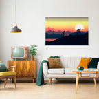 CYCLING HORIZON Peel and Stick Horizontal Poster