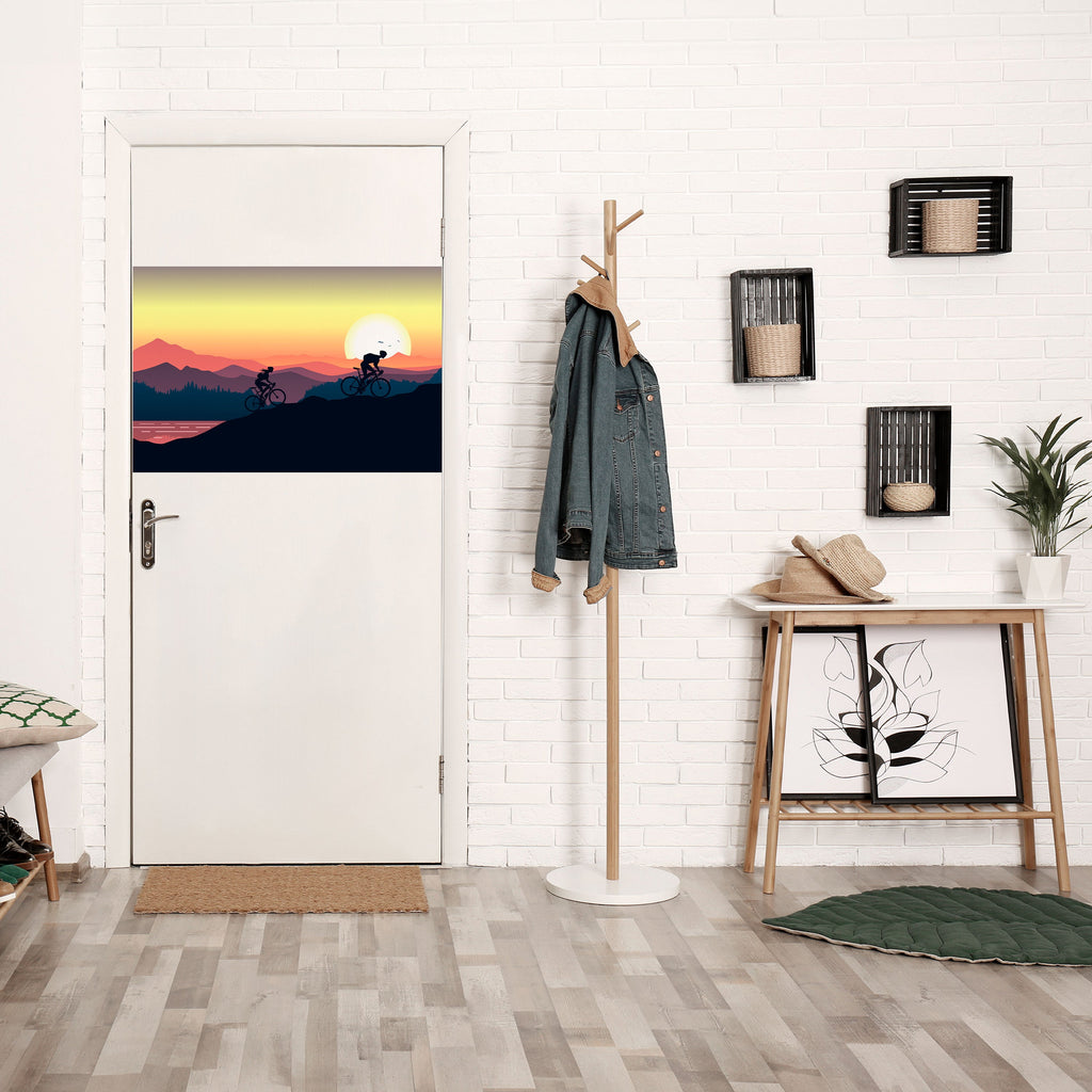 CYCLING HORIZON Peel and Stick Horizontal Poster