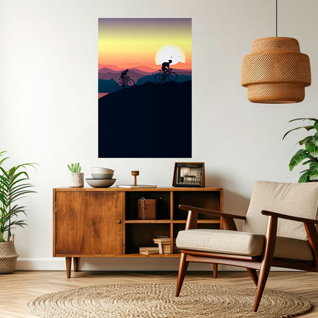 CYCLING HORIZON Poster Vertical Autocolante