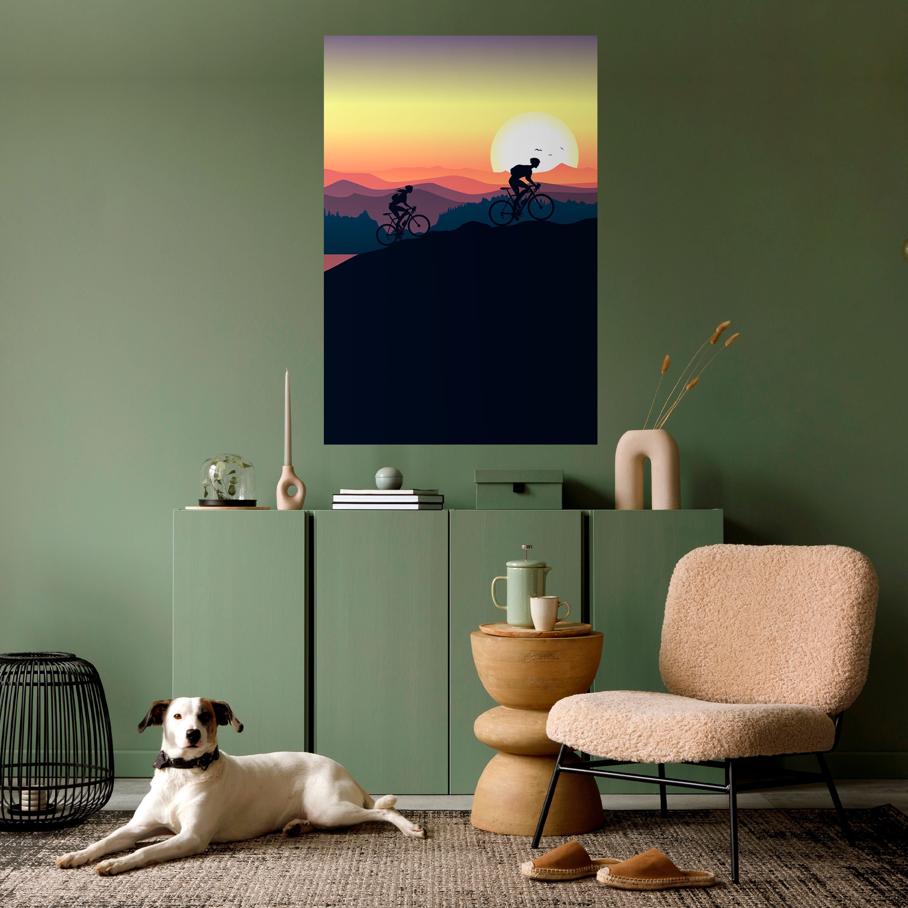 CYCLING HORIZON Poster Vertical Autocolante