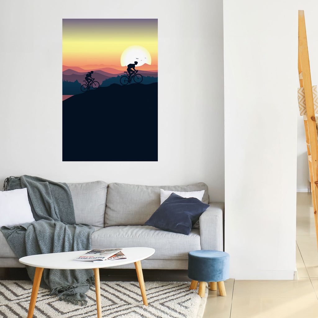 CYCLING HORIZON Poster Vertical Autocolante