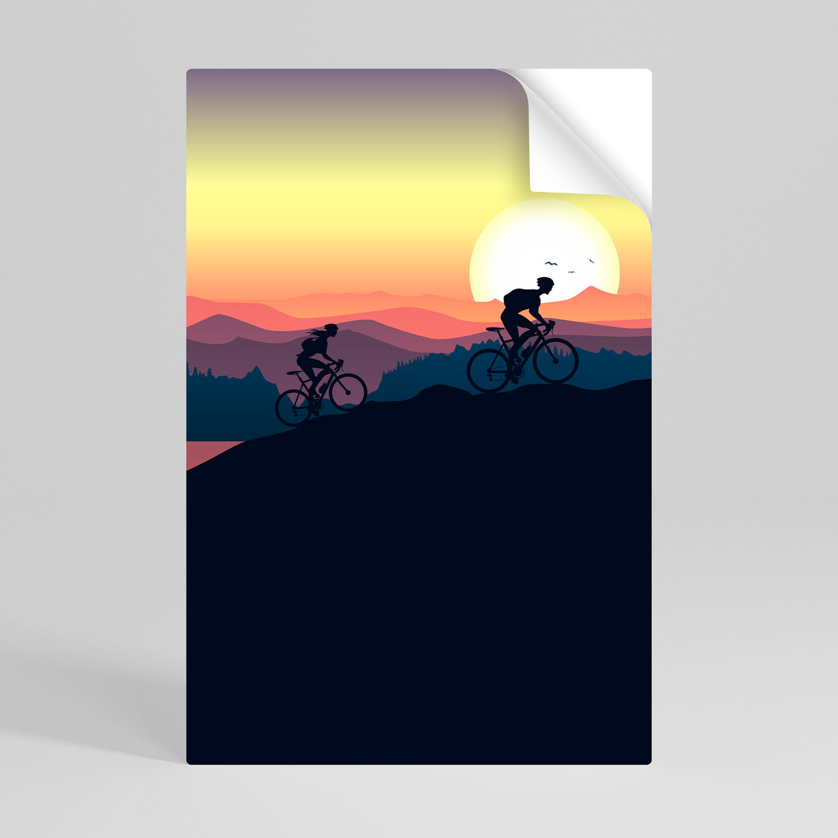 CYCLING HORIZON Póster Autocolante Vertical