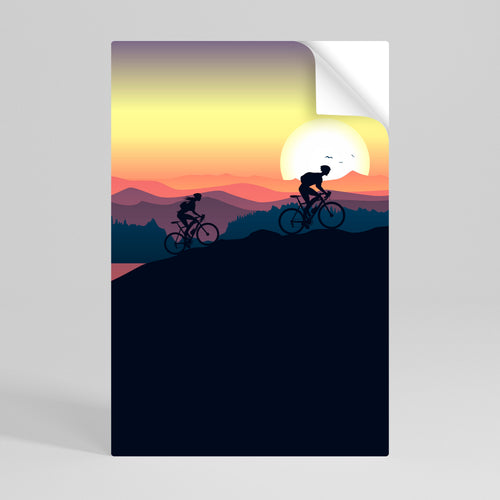 CYCLING HORIZON Póster Autocolante Vertical