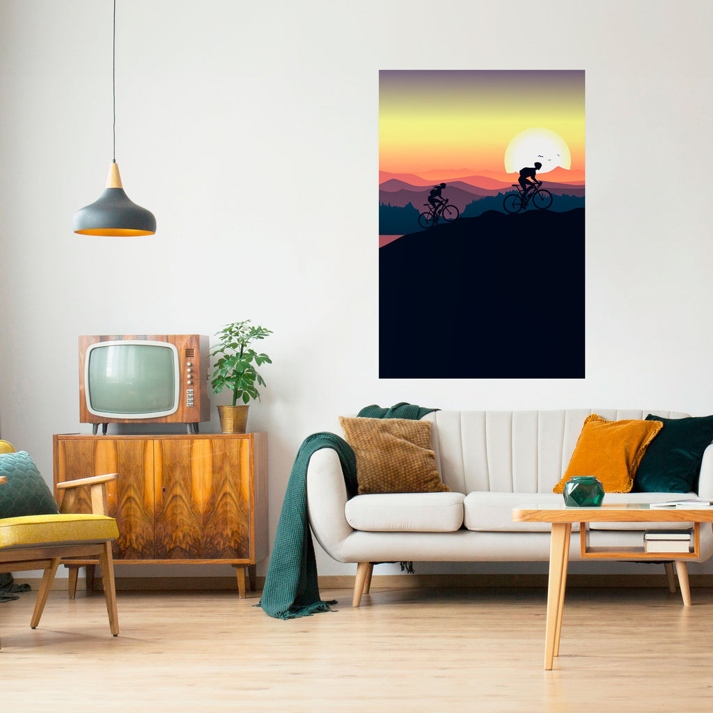 CYCLING HORIZON Poster Vertical Autocolante