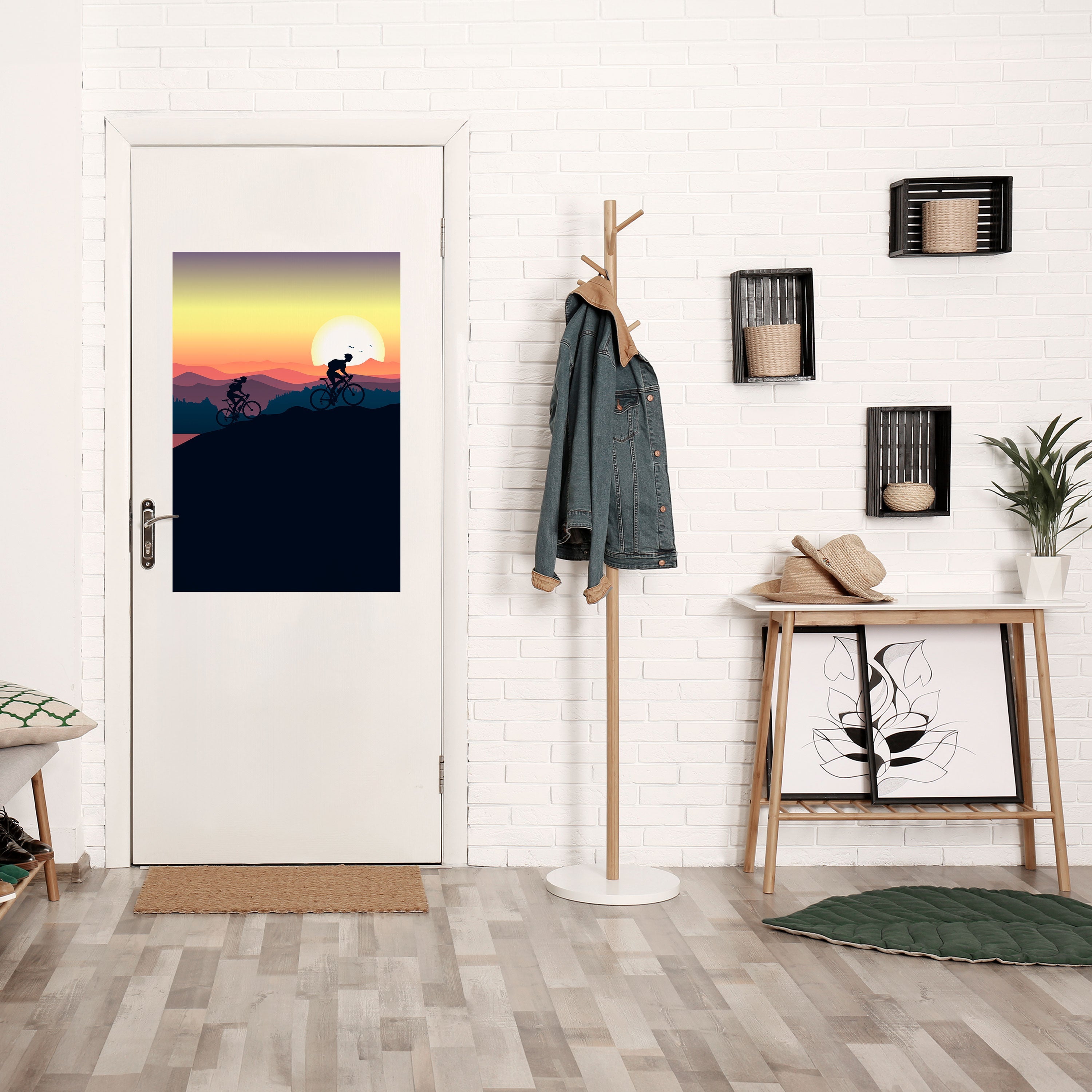 CYCLING HORIZON Poster Vertical Autocolante