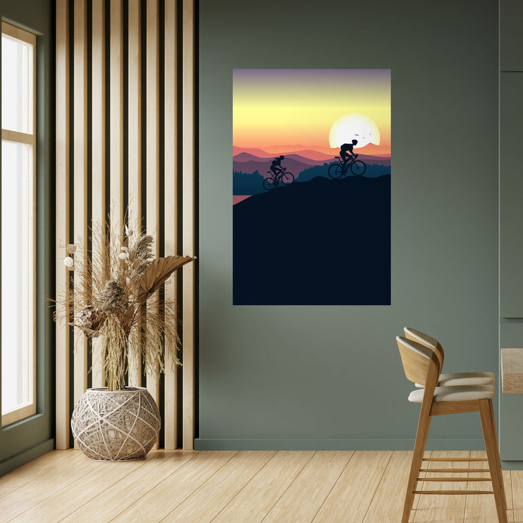 CYCLING HORIZON Poster Vertical Autocolante