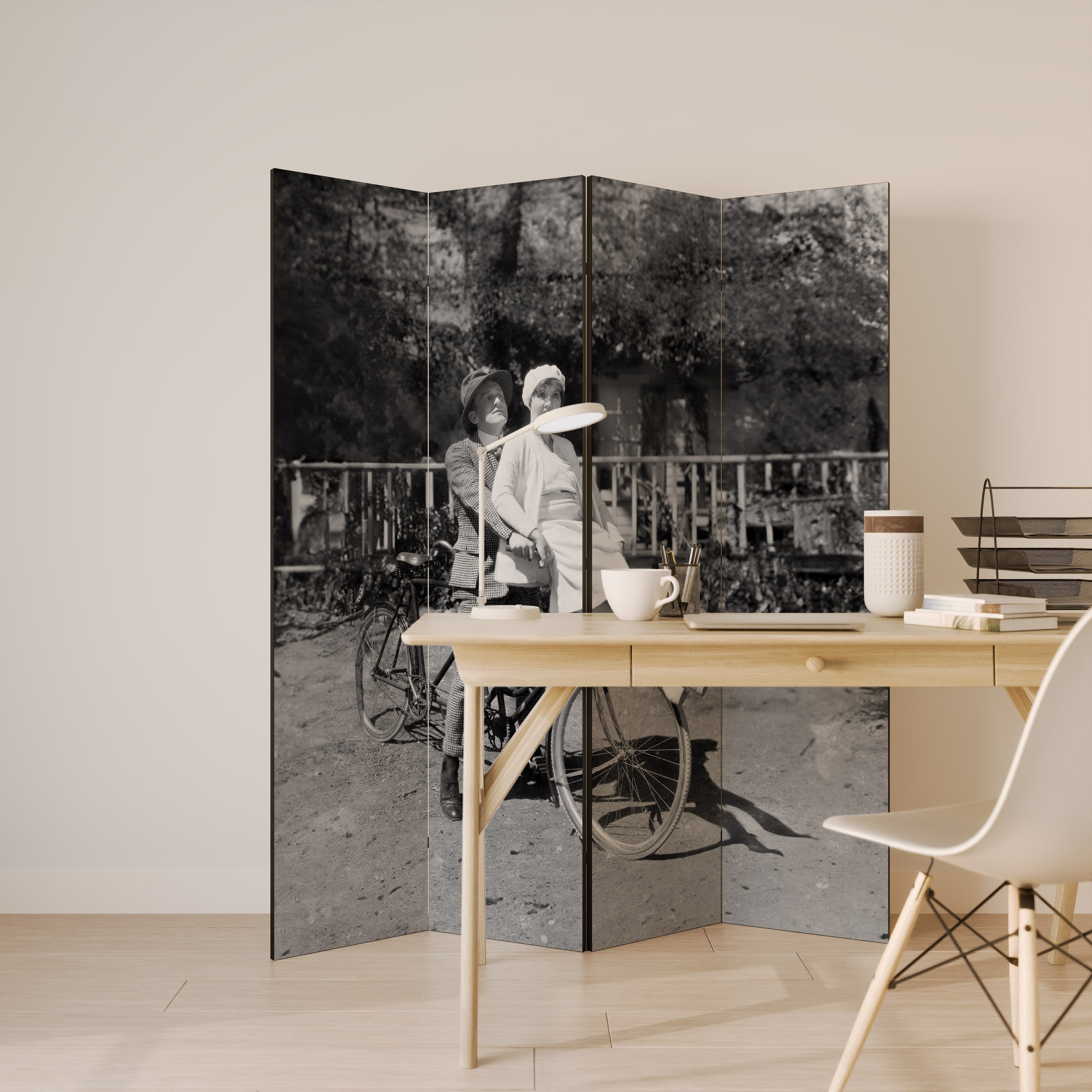 RIDING THROUGH TIME Biombo Decorativo de 4 Painéis