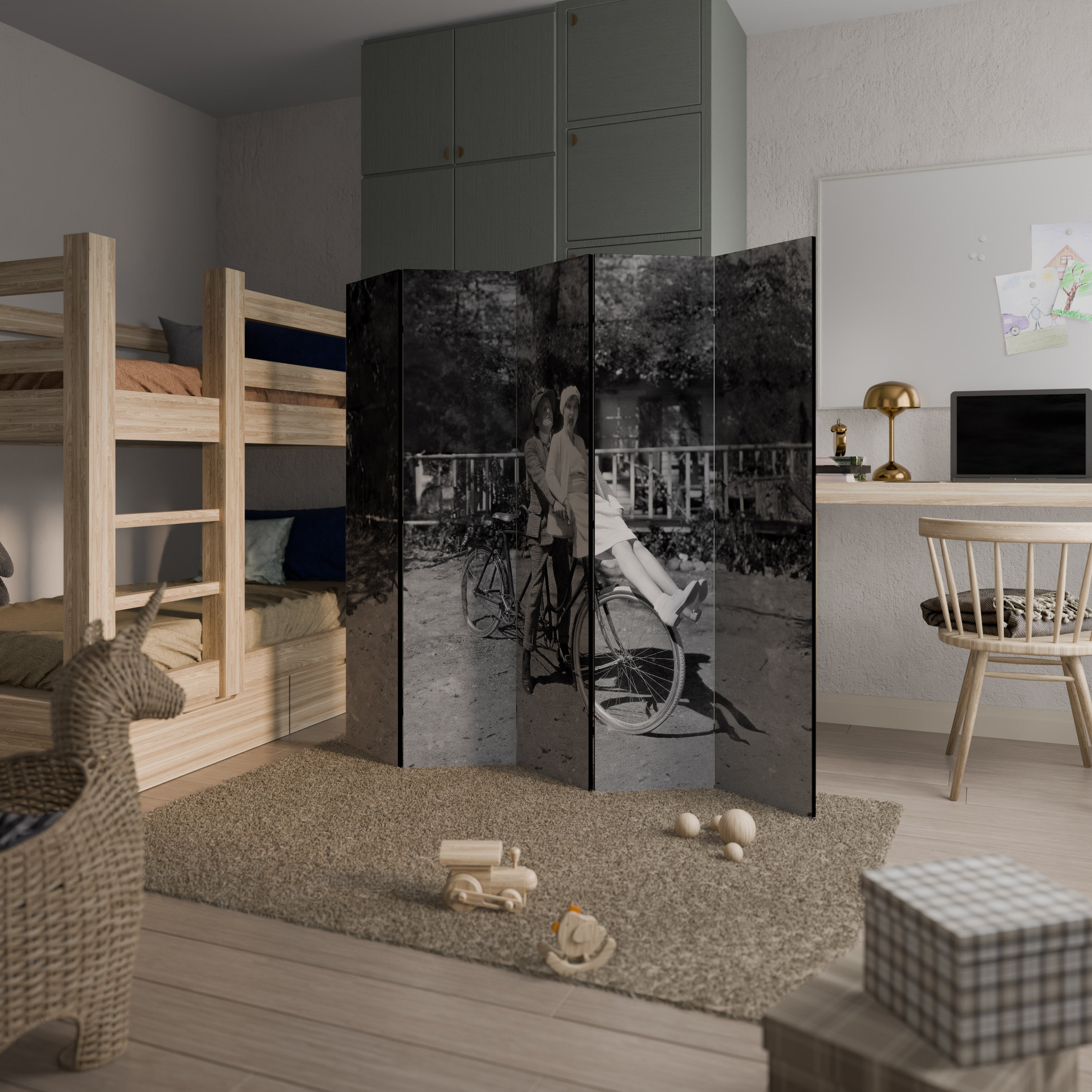 RIDING THROUGH TIME Biombo de 5 Painéis