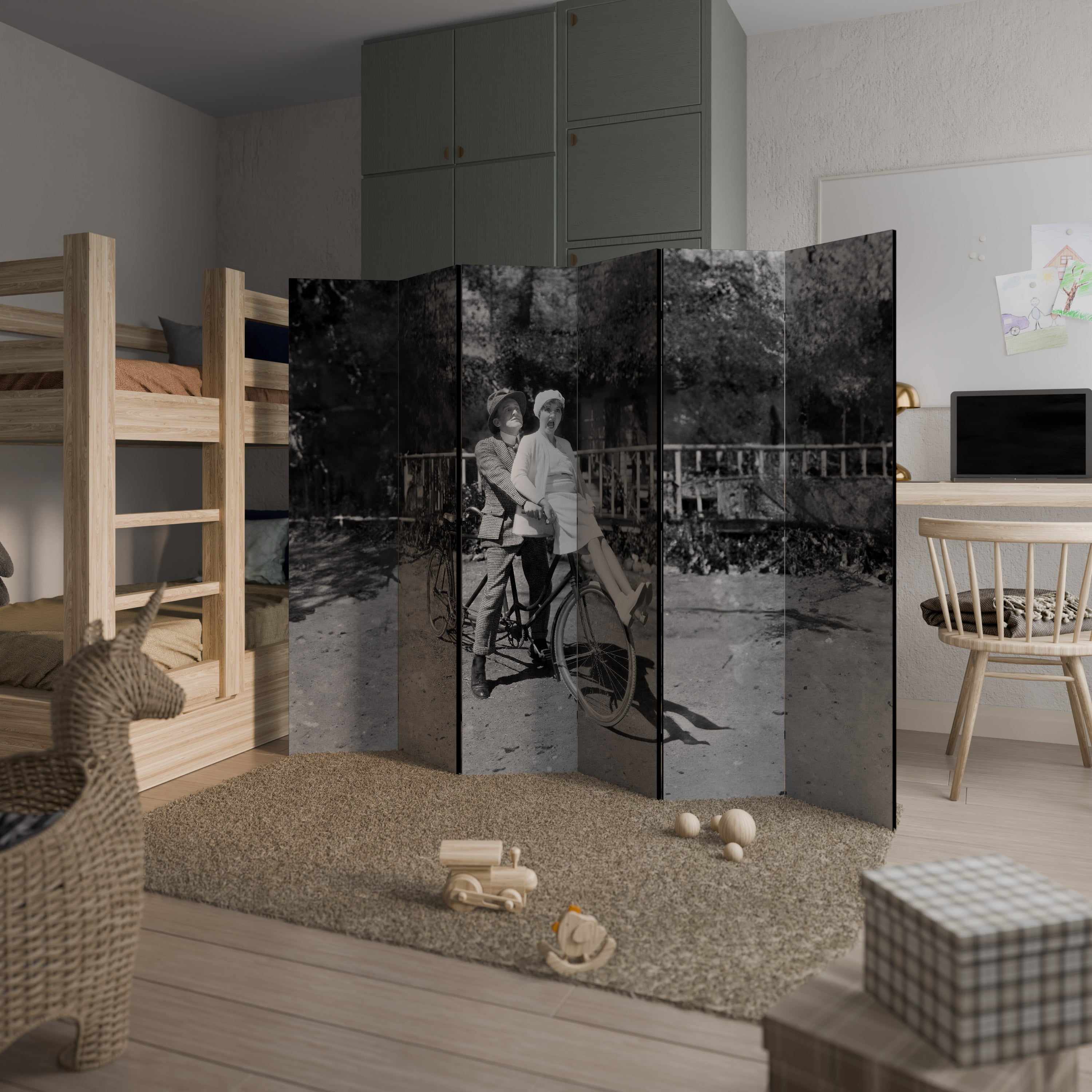 RIDING THROUGH TIME Biombo Decorativo de 6 Painéis