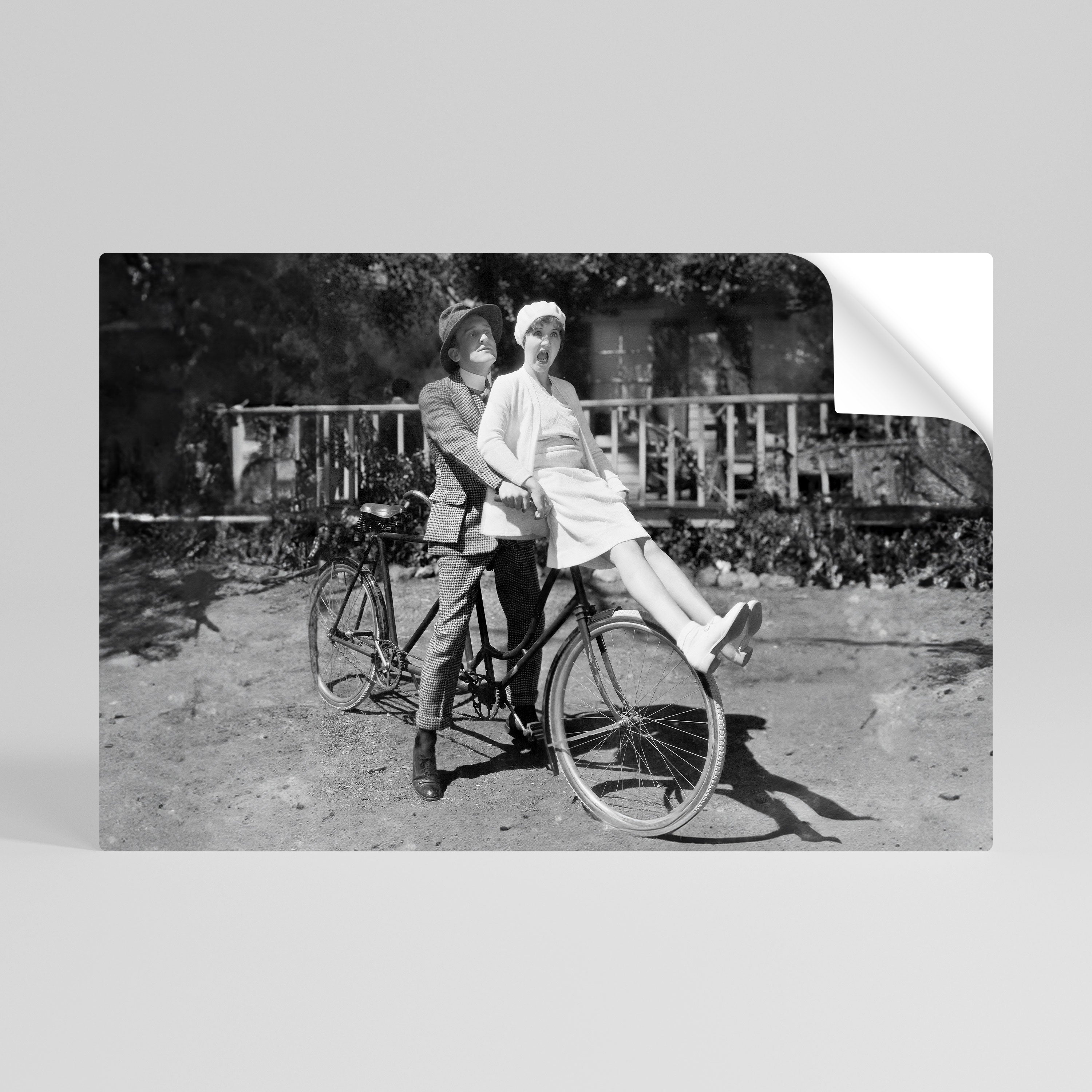 RIDING THROUGH TIME Peel and Stick Horizontal Poster