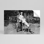 RIDING THROUGH TIME Peel and Stick Horizontal Poster