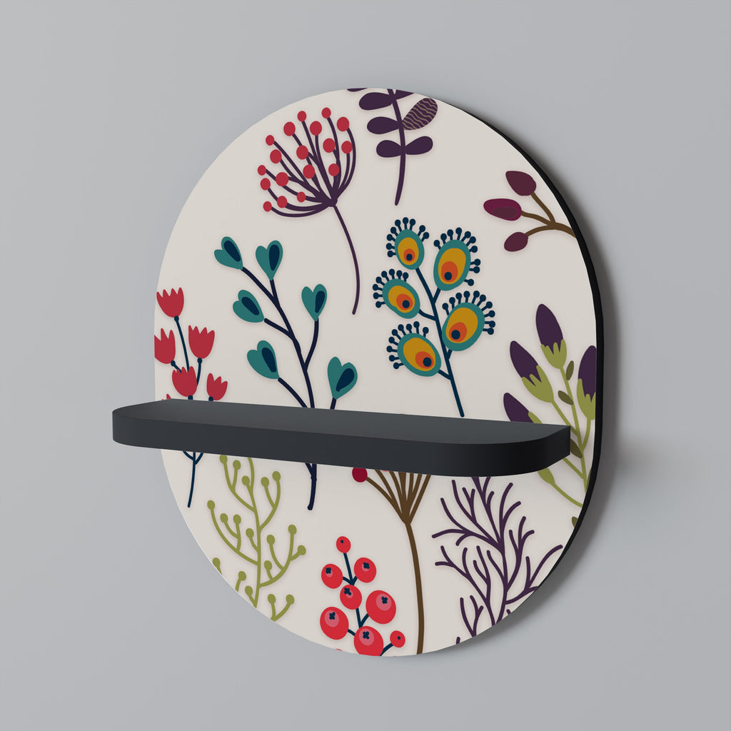 AUTUMN SUNDRIES Prateleira Oval Decorativa em Acabamento Preto