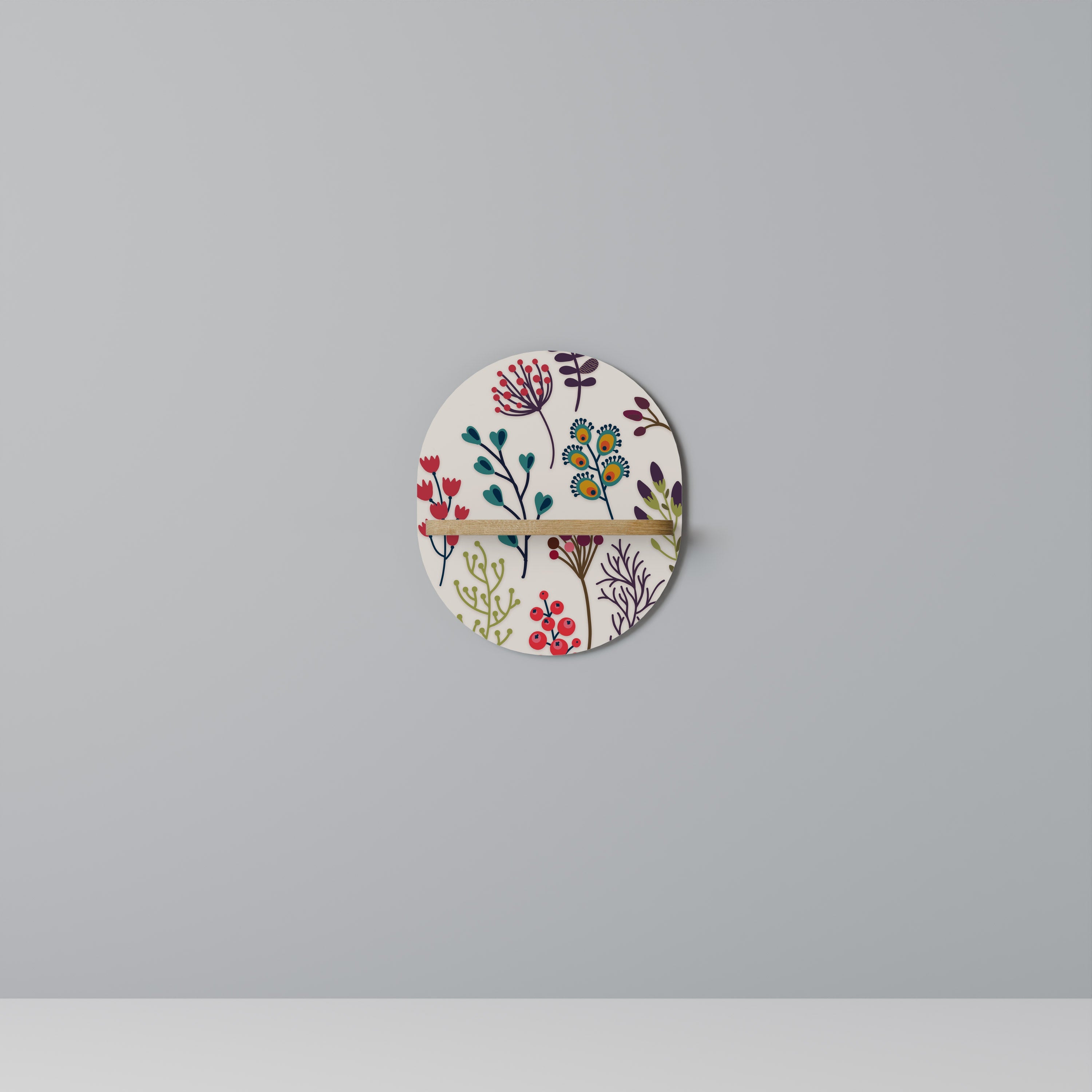 AUTUMN SUNDRIES Prateleira Oval Decorativa em Efeito Carvalho