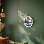 POLISH FOLK ART Prateleira Oval Decorativa em Acabamento Preto