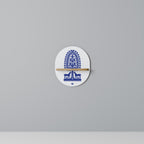 POLISH FOLK ART Oval Art Shelf In Oak Effect