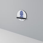 POLISH FOLK ART Prateleira Redonda Decorativa em Acabamento Preto