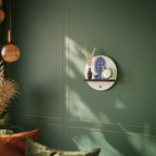 POLISH FOLK ART Prateleira Redonda Decorativa em Acabamento Preto