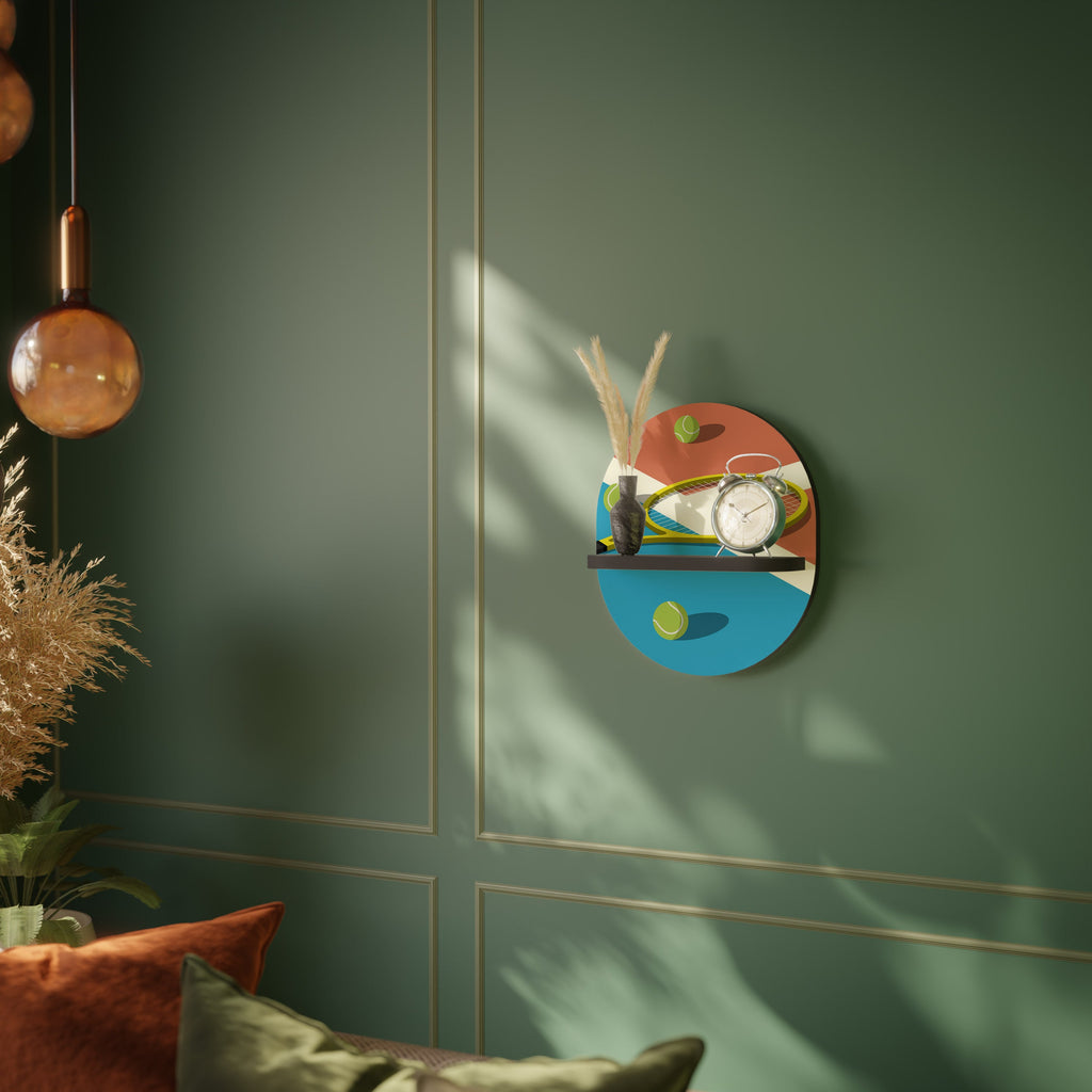 TENNIS ESSENTIALS Prateleira Oval Decorativa em Acabamento Preto