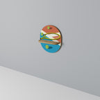 TENNIS ESSENTIALS Prateleira Oval Decorativa em Efeito Carvalho