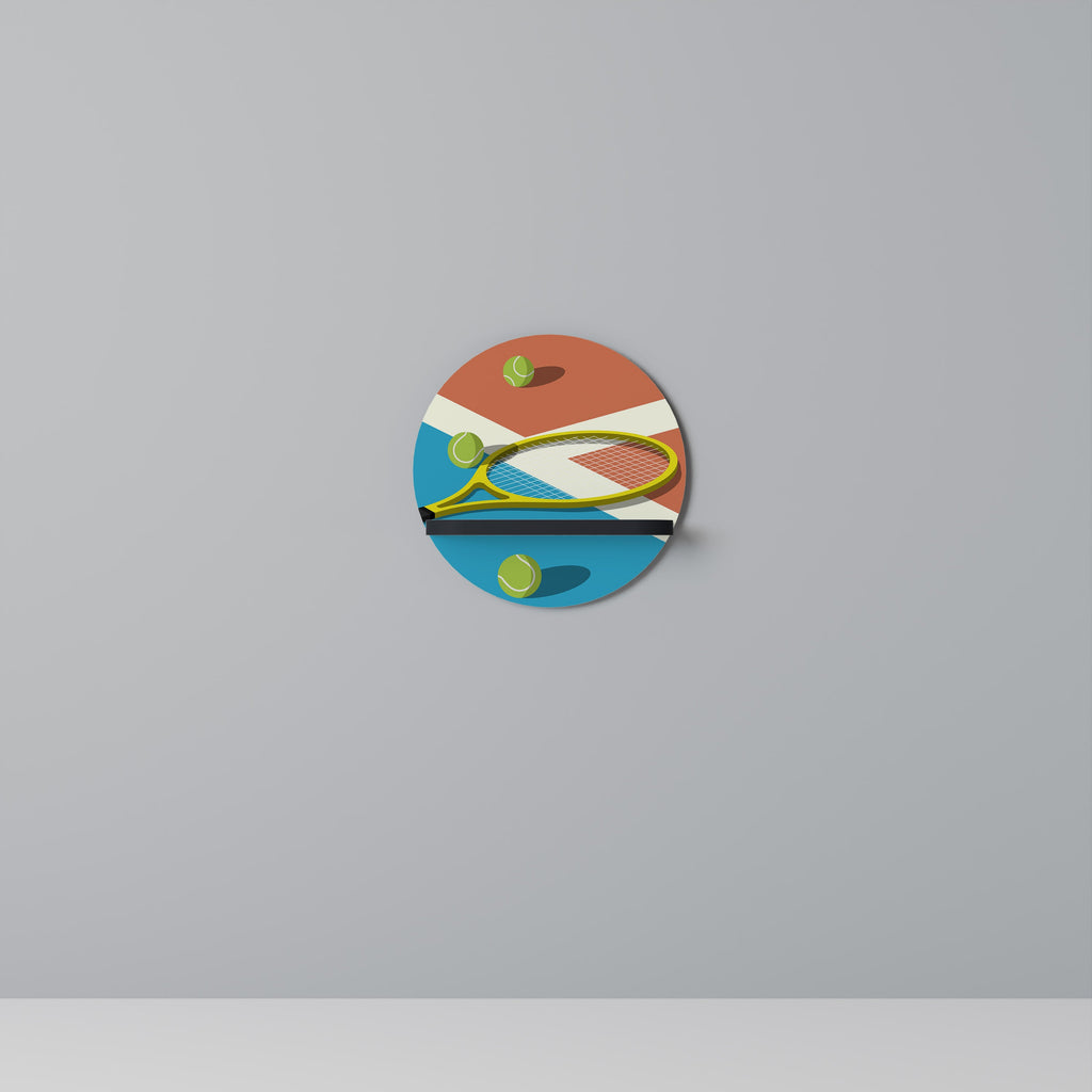 TENNIS ESSENTIALS Prateleira Redonda Decorativa em Acabamento Preto