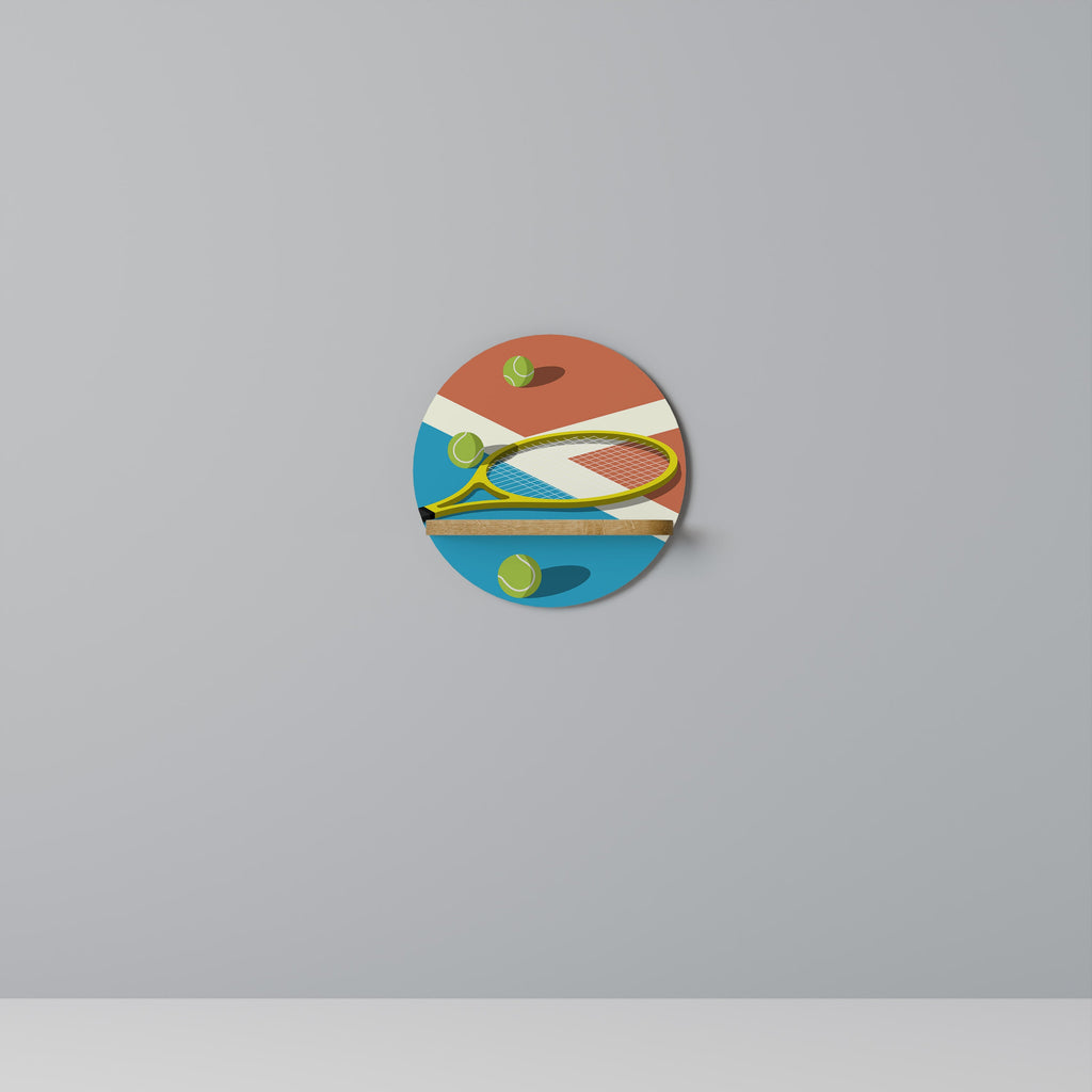 TENNIS ESSENTIALS Prateleira Redonda Decorativa em Efeito Carvalho