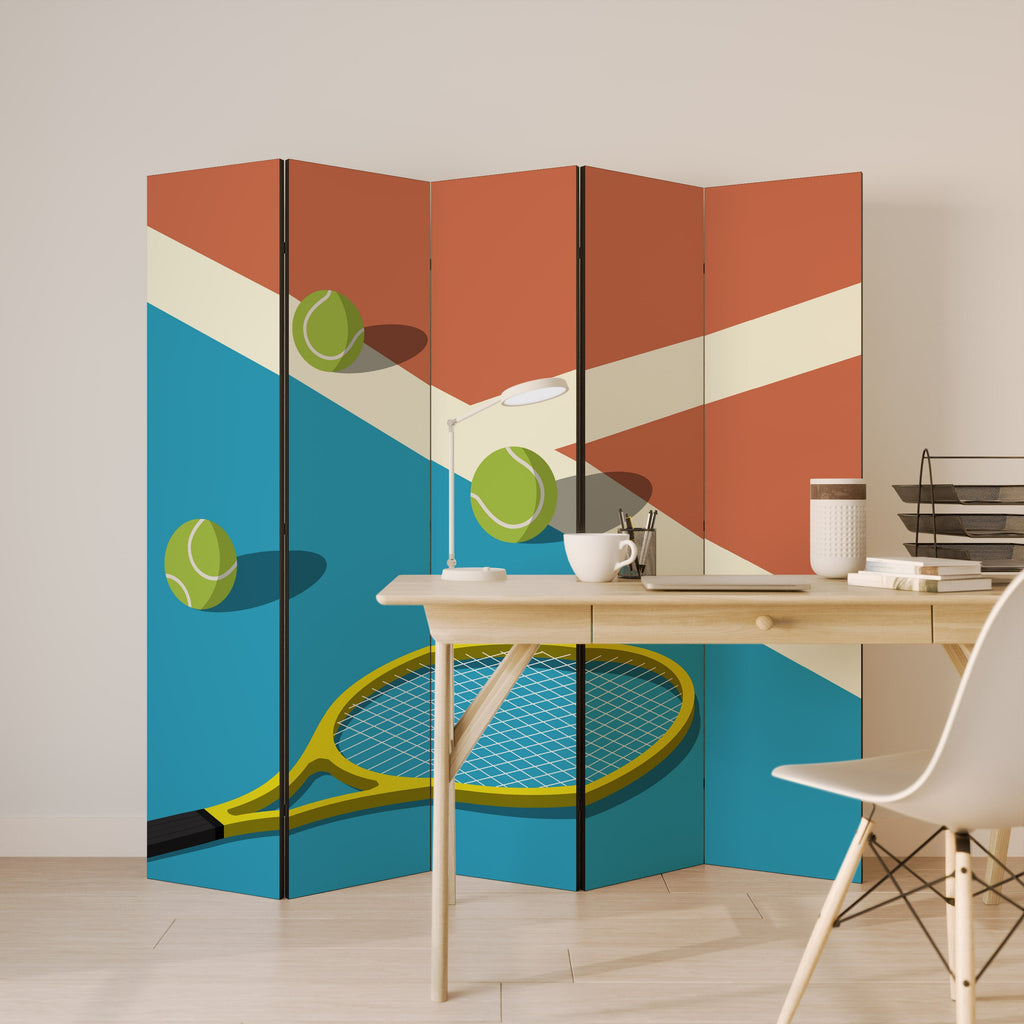 TENNIS ESSENTIALS Decorative 5-Panel Room Divider